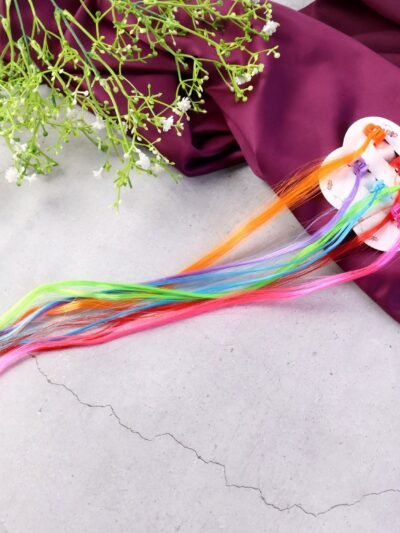 Kids Hair Extensions – 6 Pc Colorful Clip-In Braid Set