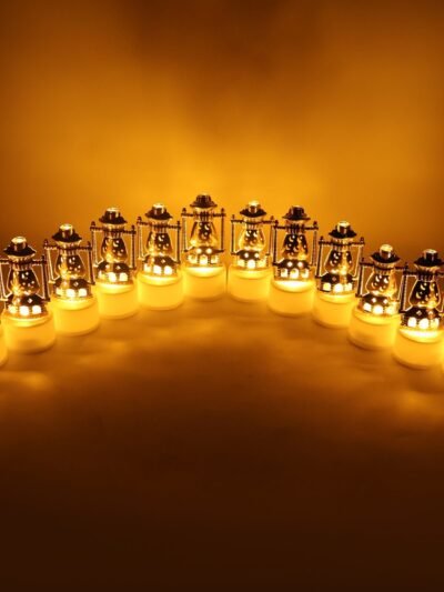 Lantern Style Flameless LED Candles – Safe Vintage Ambience (12 Pc)