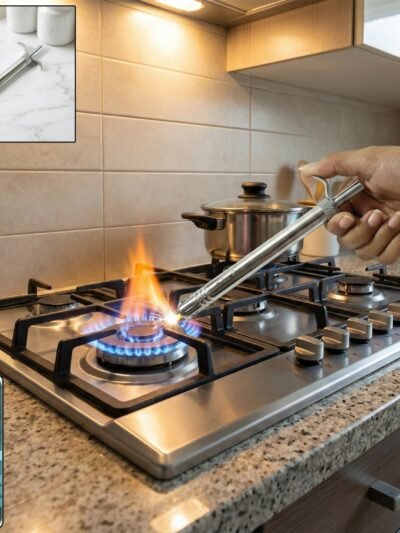 Gas Stove Spark Lighter – Manual Stainless Steel with Long Handle
