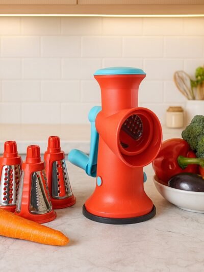 Manual Rotary Grater – 4 in 1 Interchangeable Blades for Easy Grating