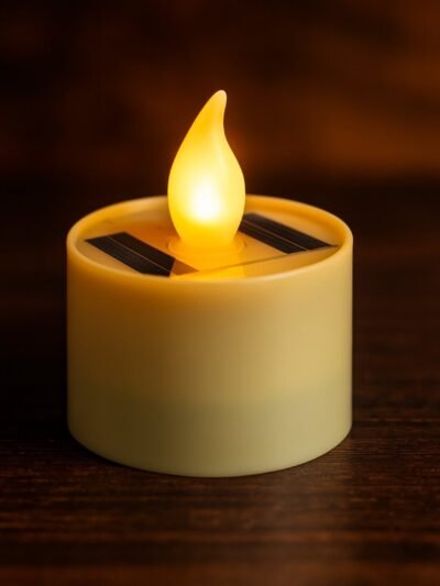 Solar Powered LED Flameless Candle – Safe Warm Glow for Decor