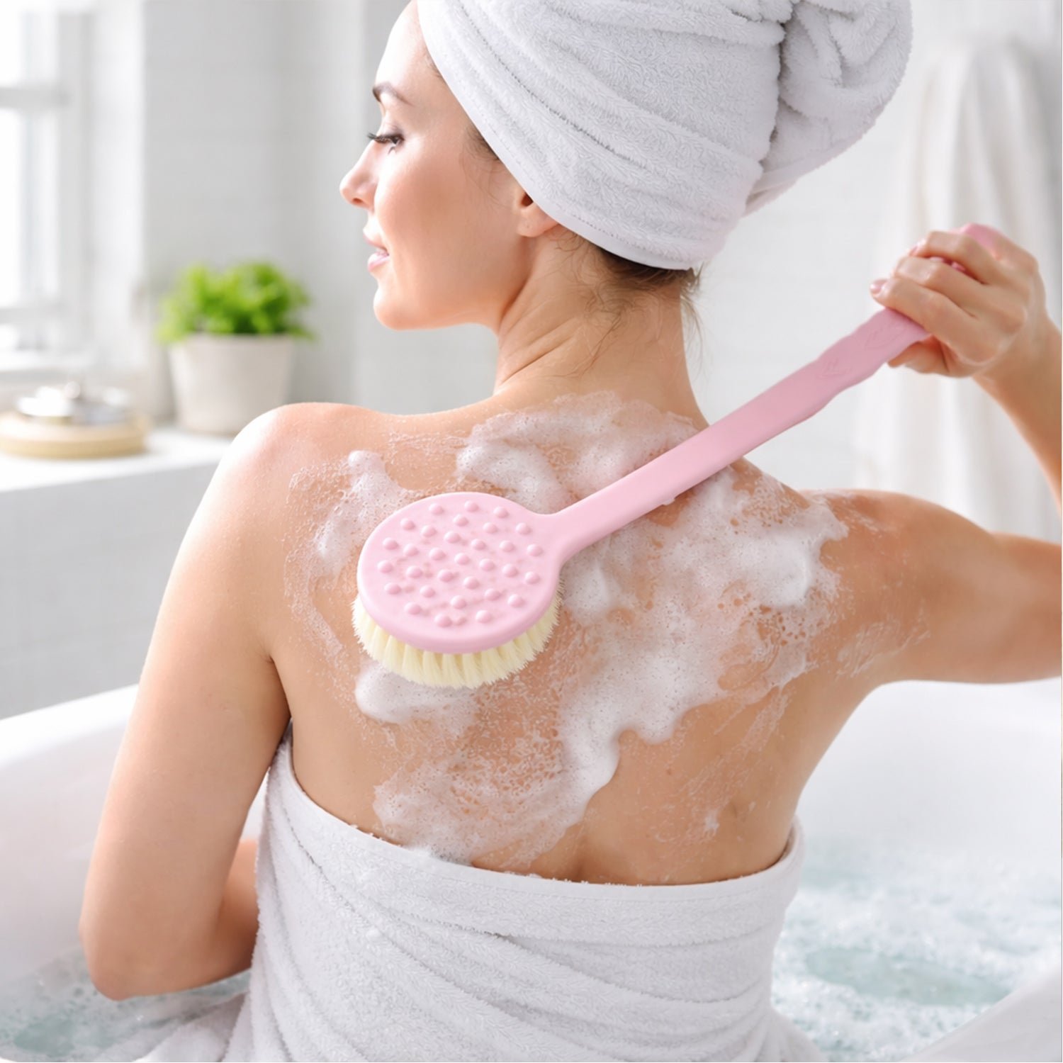 Back Scrubber � Long Handle & Soft Bristles | Velvet Wipe