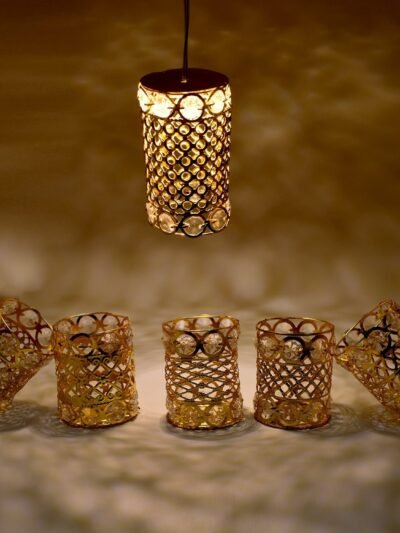 Jhoomer Chandelier – Antique Golden Metal Hanging | Styleva