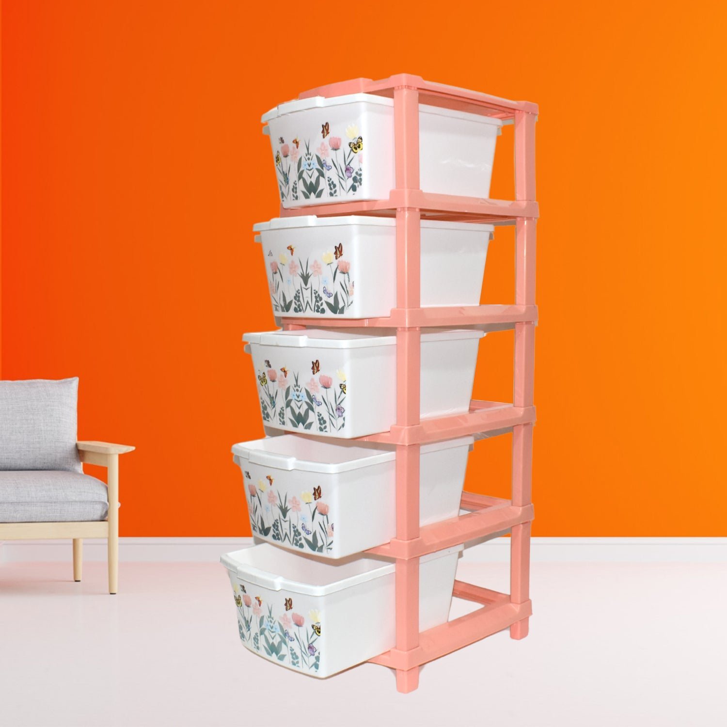 Plastic Storage Drawer – 5-Layer Large Modular Organizer