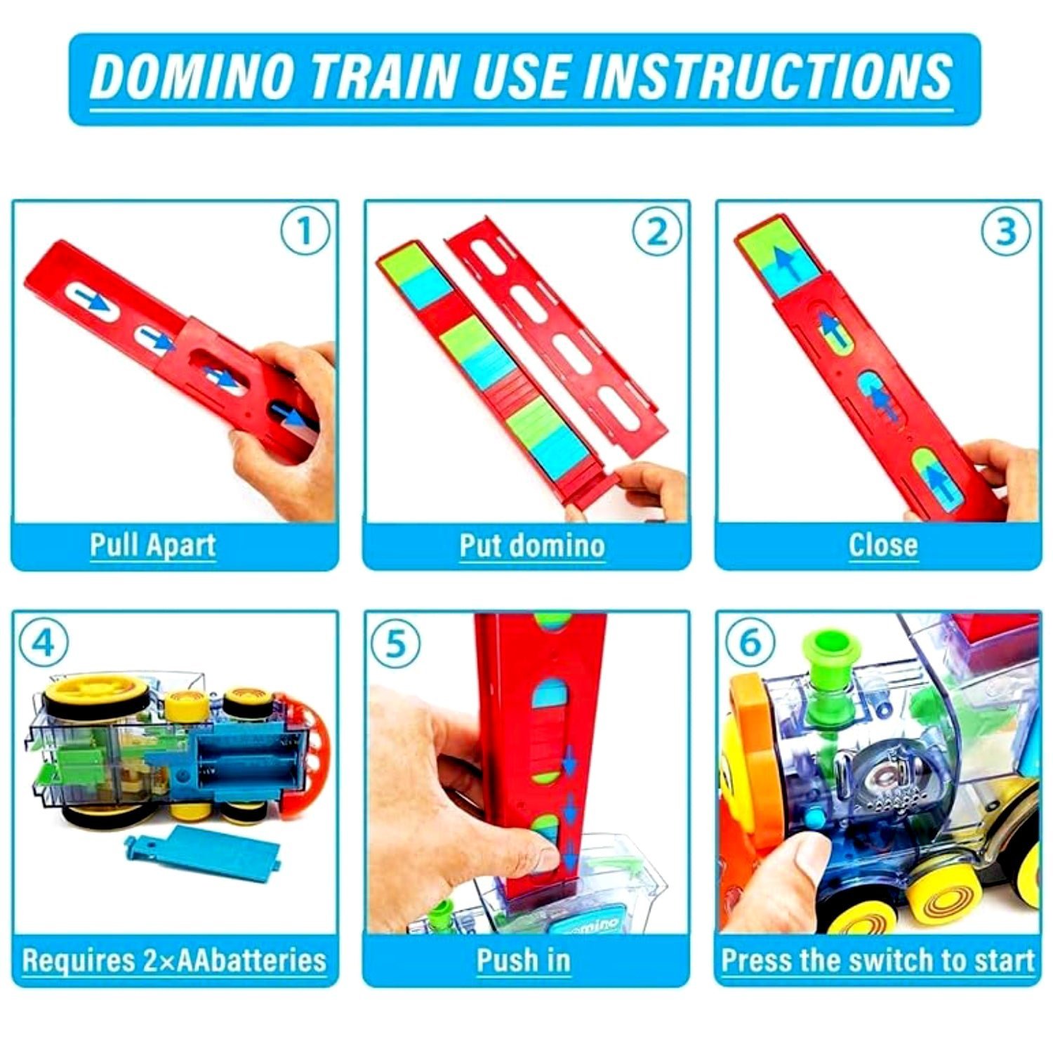 Domino Train Set – 60-Piece Automatic Block Laying Toy | Little Blocks