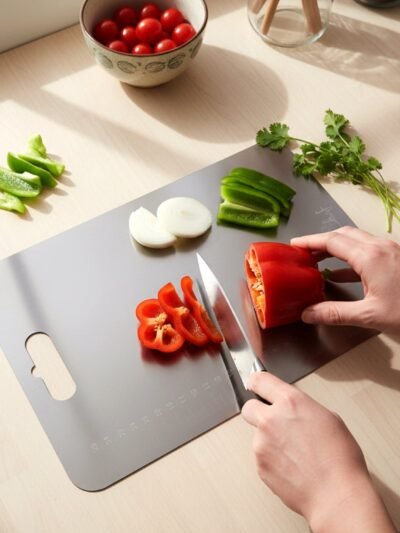 Large Stainless Steel Cutting Board – 31x20.5cm with Scale