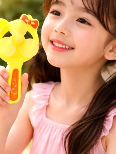 Hand Press Mini Fan Toy – Portable Cartoon Cooling for Kids