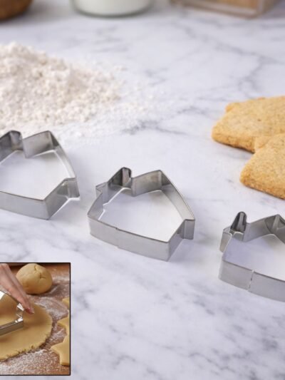 Stainless Steel House Shape Cookie Cutter Set � 3 Durable Baking Molds