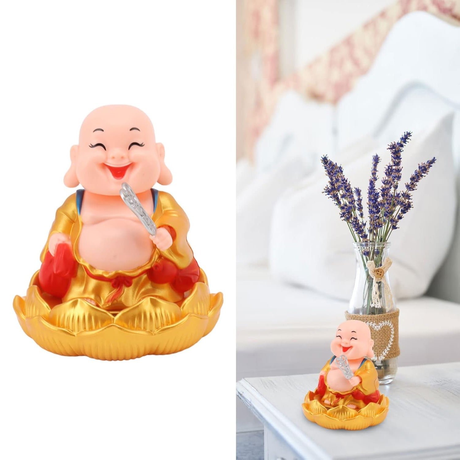 Solar Buddha Car Ornament � Nodding Dashboard Decor | Velvet Wheels