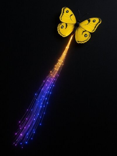 LED Butterfly Hair Braid Clip – Light-Up Party Accessory
