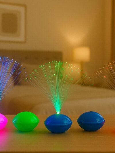 Fiber Optic LED Night Lamps Set – 12-Piece Color Changing Decor