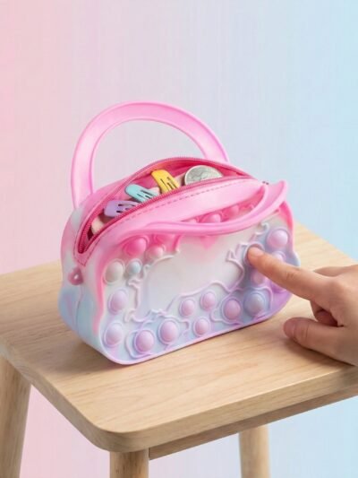 Pop It Coin Purse – Silicone Mini Handbag with Zipper & Handle