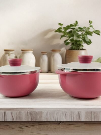 Plastic Serving Bowl Set with Lids – Airtight, Microwave Safe 2 Pieces
