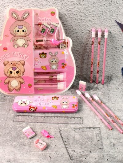 Cartoon Stationery Set for Kids – Complete 14-Piece School Supplies