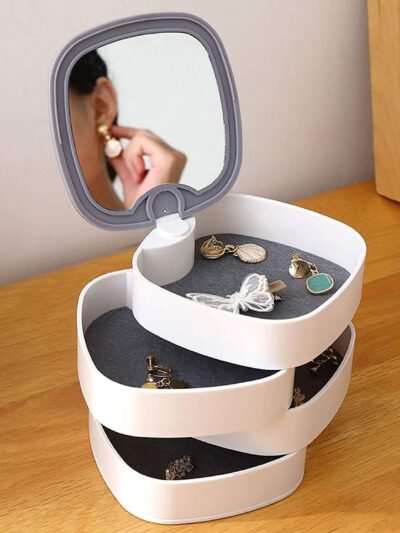 Rotating Jewellery Box – 4-Layer Multicolour Organizer |