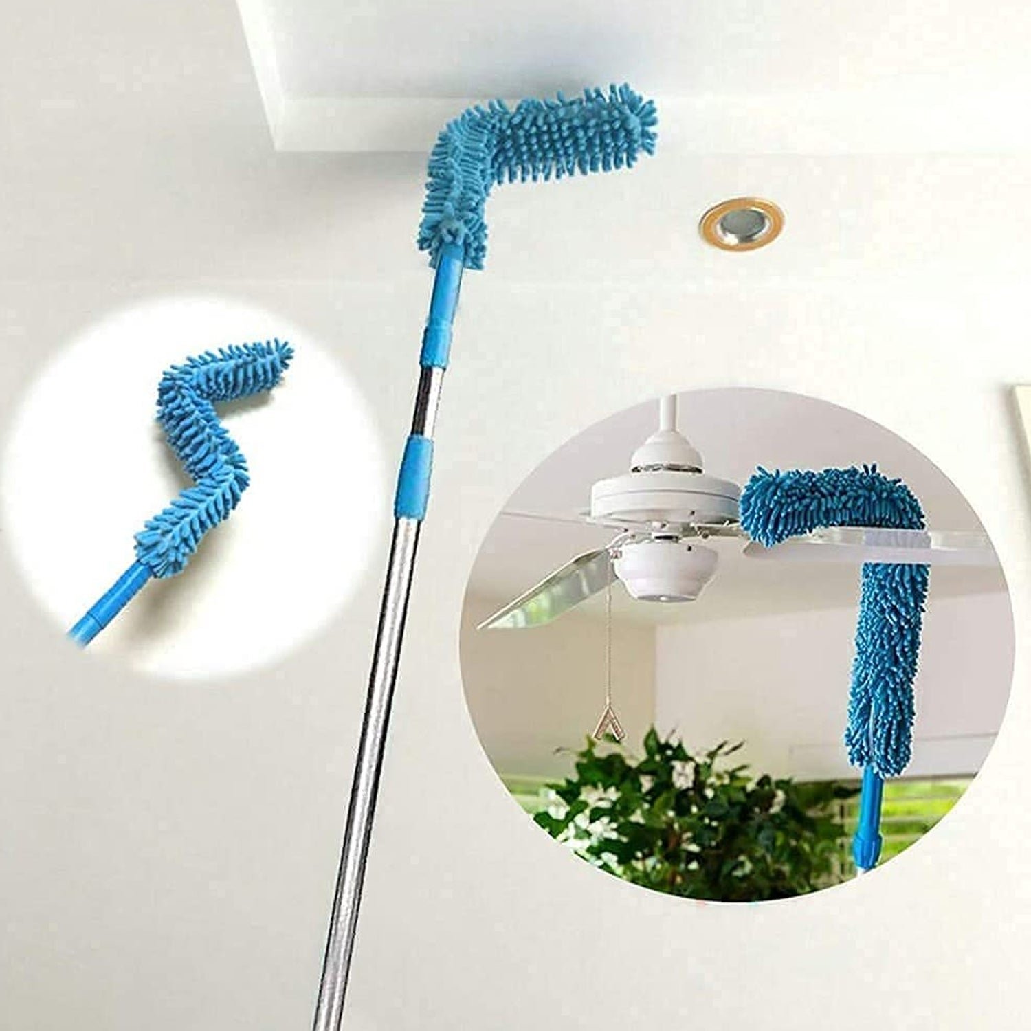 Adjustable Dust Brush – Extendable Handle, Microfiber Head | Garth