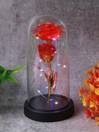 LED Eternal Rose in Plastic Dome – Romantic Night Light Gift