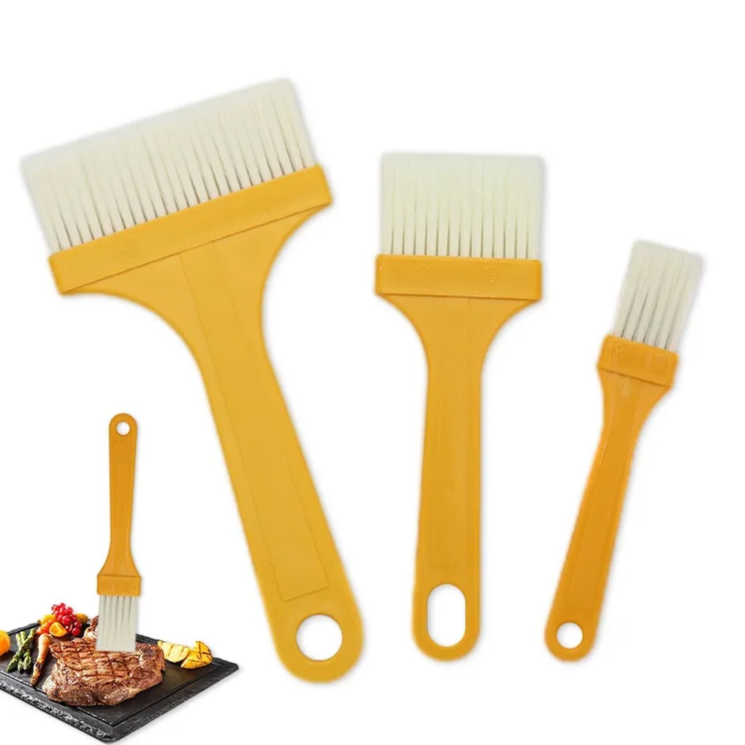 Basting Brush Set � 3 Pcs Silicone Kitchen Tools | Bake & Dwell