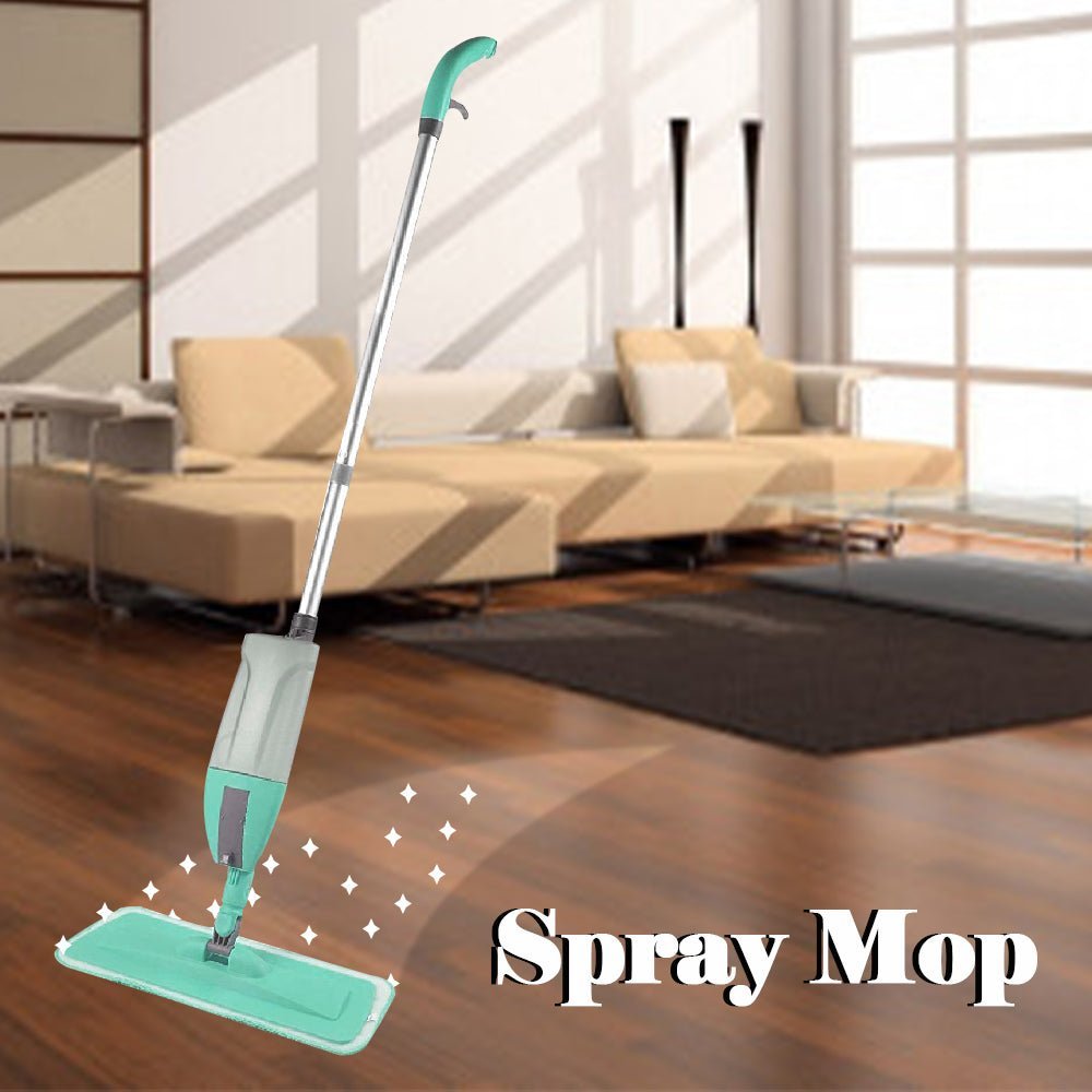 Spray Mop – 360° Rotating Head, Washable Pad | Velvet Wipe