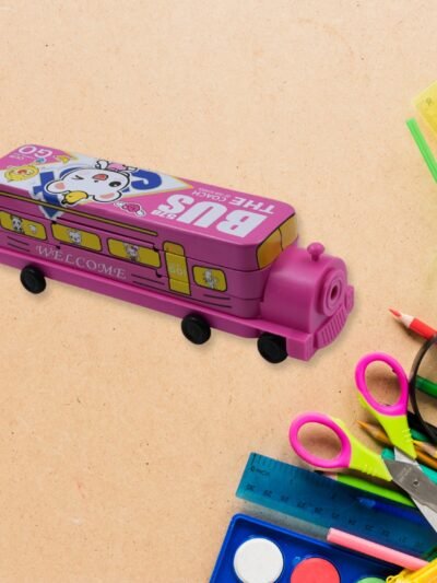 Metal Bus Pencil Case – Double Decker with Sharpener | Deskrova