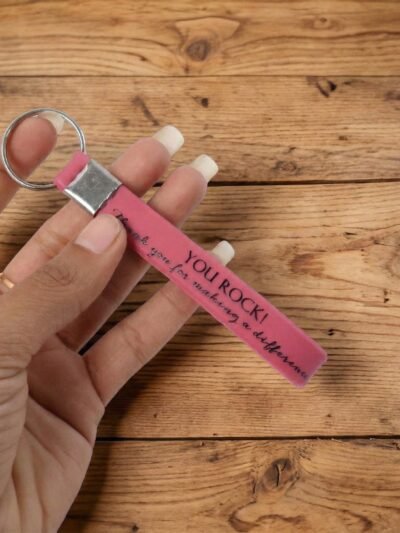 Silicone Wrist Strap Keychain – Motivational & Durable Design