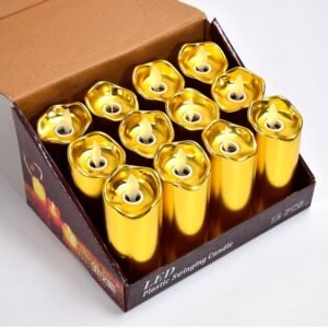 Flickering LED Candles (12 pcs) – Realistic Flame Decor | JubileeJoy