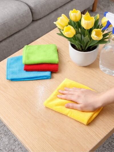 Microfiber Cleaning Cloths – 4-Pack Lint-Free Multipurpose Towels