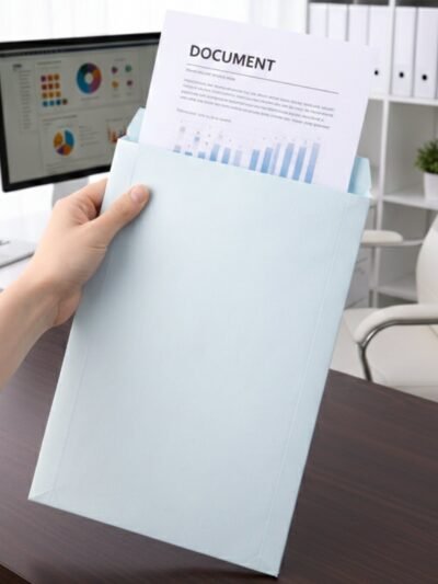 Card Envelope with Quick Self-Seal Closure – Durable 28x15cm Kraft Paper