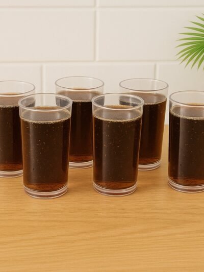 Martini Clear Glass Set – 6 Durable 300ml Plastic Tumblers