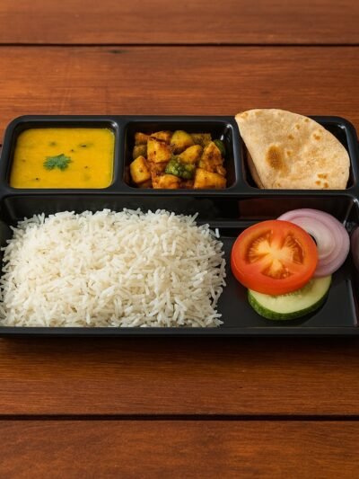4-Compartment Meal Tray – Neat Sectioned Dining Plate