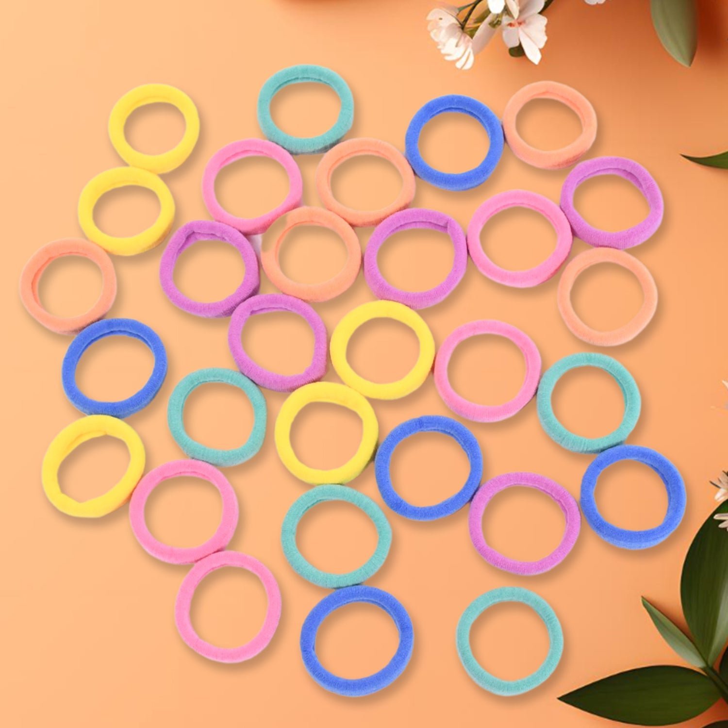 Mini Hair Ties – Colourful 30 Pcs Set for Kids | Calm & Curl