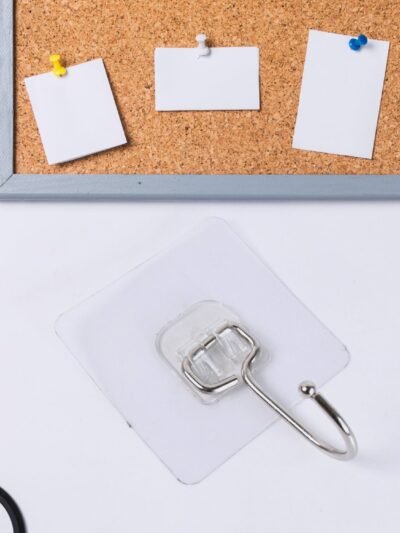 Transparent Stainless Steel Self Adhesive Wall Hook – Large, Heavy Duty | GlimmerHome