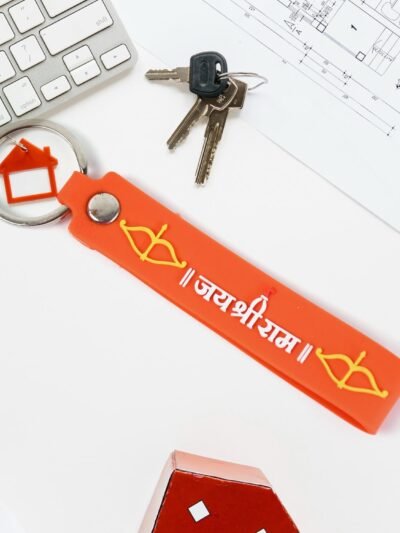 Jai Shree Ram Keychain – Durable Silicone with Metal Hook | Styleva