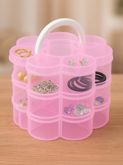 Flower-Shaped 3-Layer Storage Box – 9 Compartments Organizer