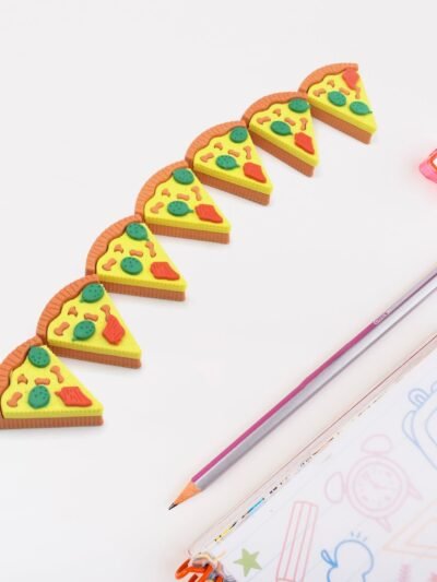Pizza Eraser Set – Fun 3D Slices for Kids' Stationery | ScribbleJoy