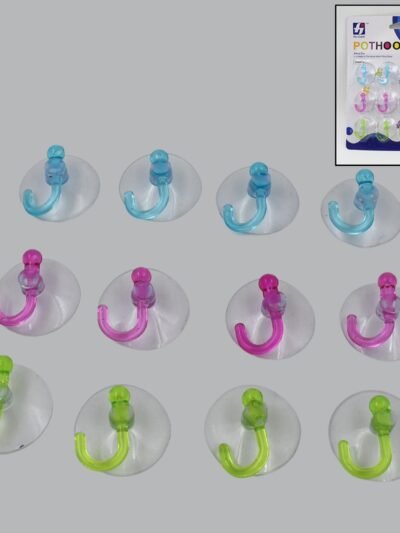 Transparent Suction Hooks – Strong Vacuum Sucker (12 Pc) | Indo Glow