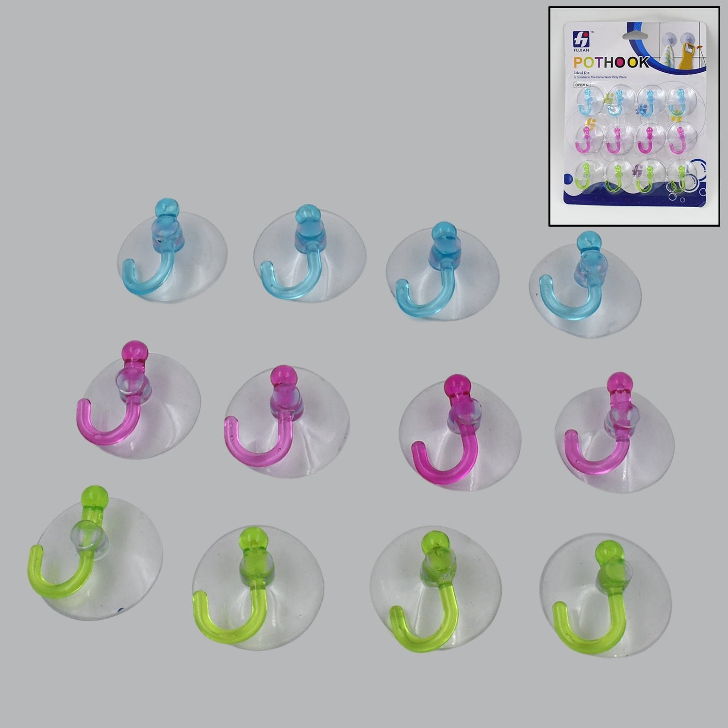 Transparent Suction Hooks – Strong Vacuum Sucker (12 Pc) | Indo Glow