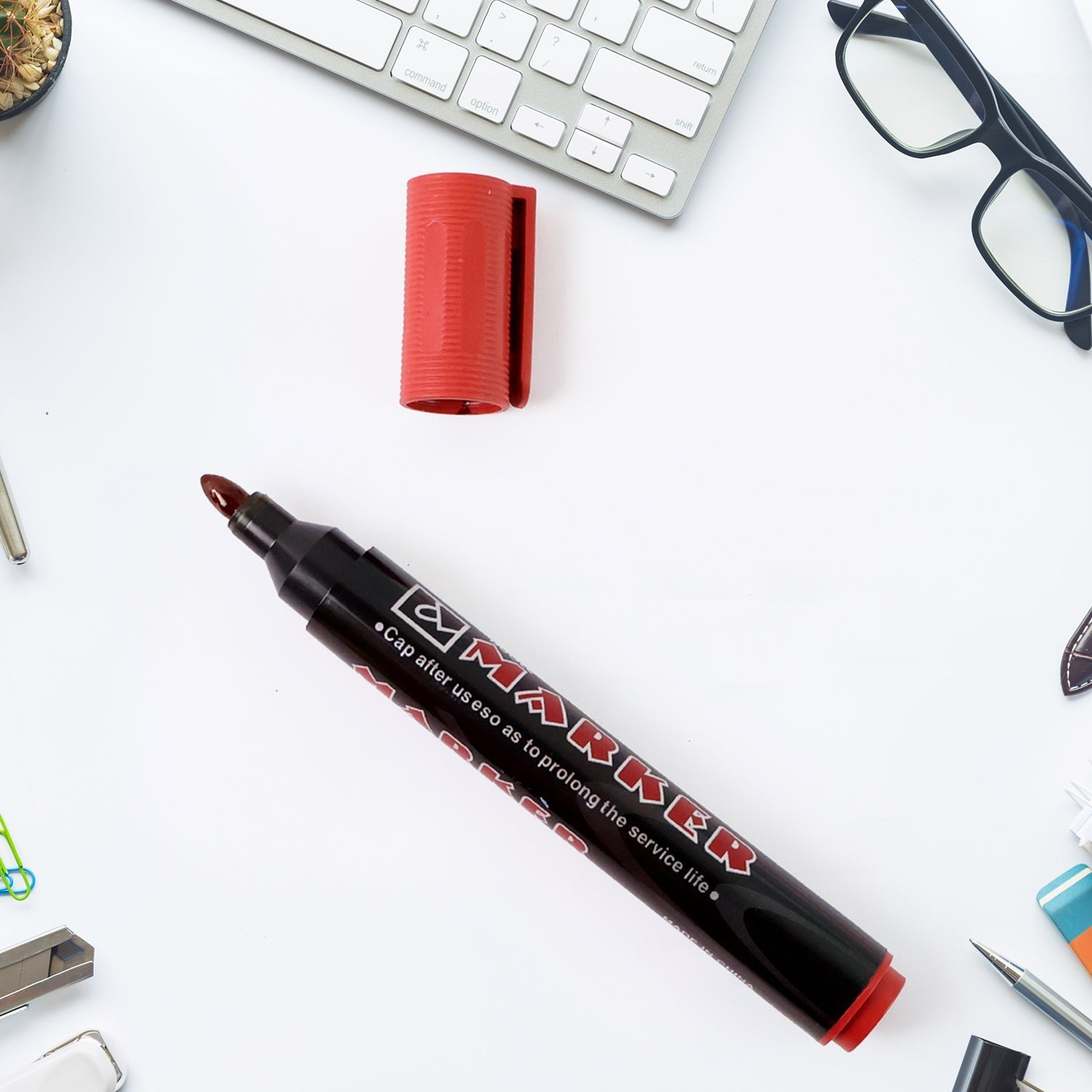 Red Ink Marker – Bold Tip Quick-Dry Permanent Marker