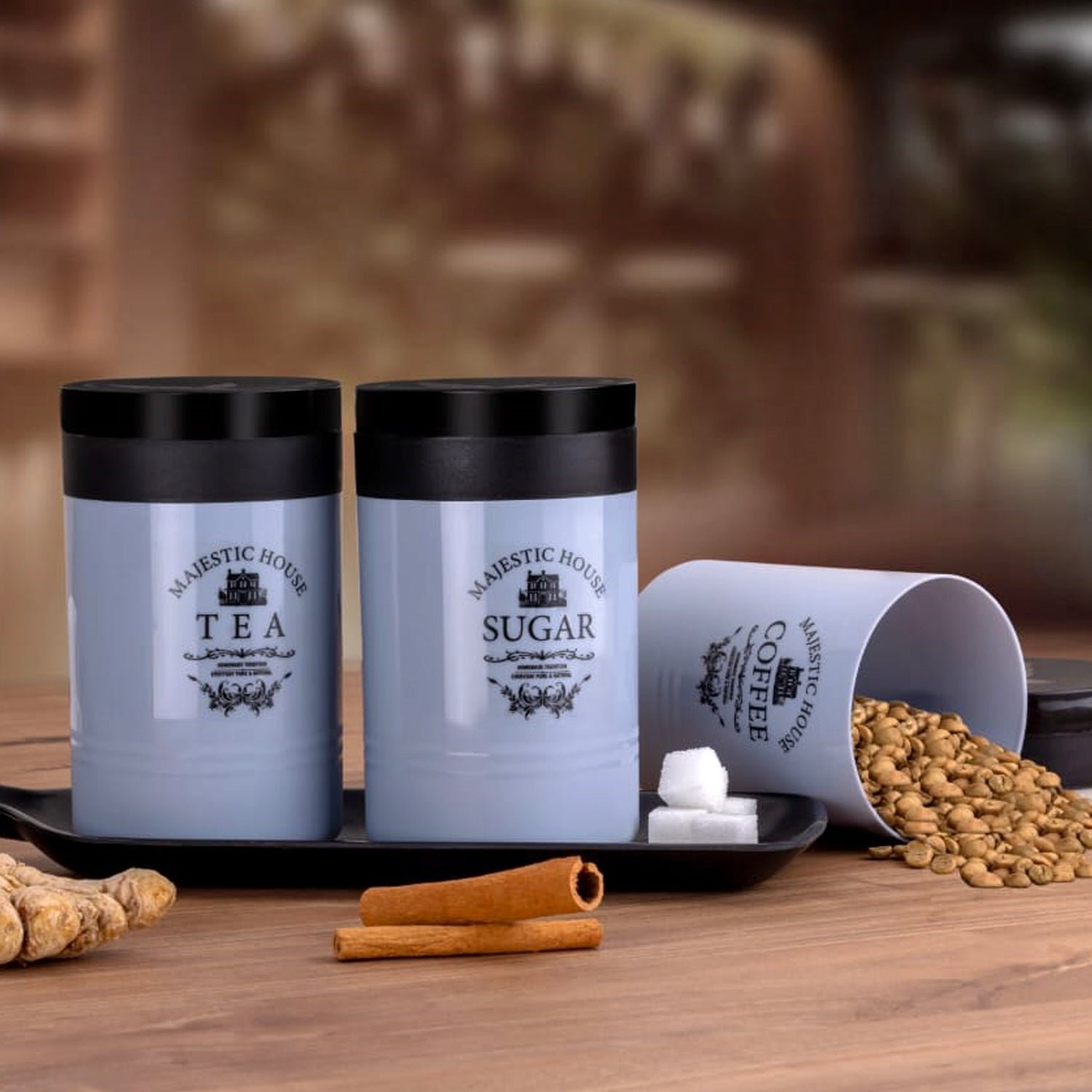 Airtight Food Containers � 3 Pc Tea Coffee Sugar Set | Tidy Table