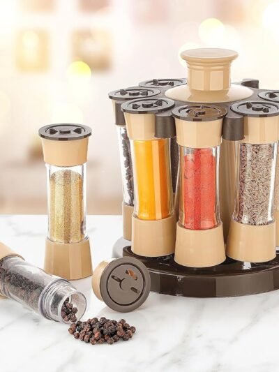 Revolving Spice Rack – 8 Jars for Kitchen & Dining | Tidy Table