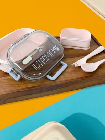 Leak-Proof Lunch Box – 3 Compartments with Spoon