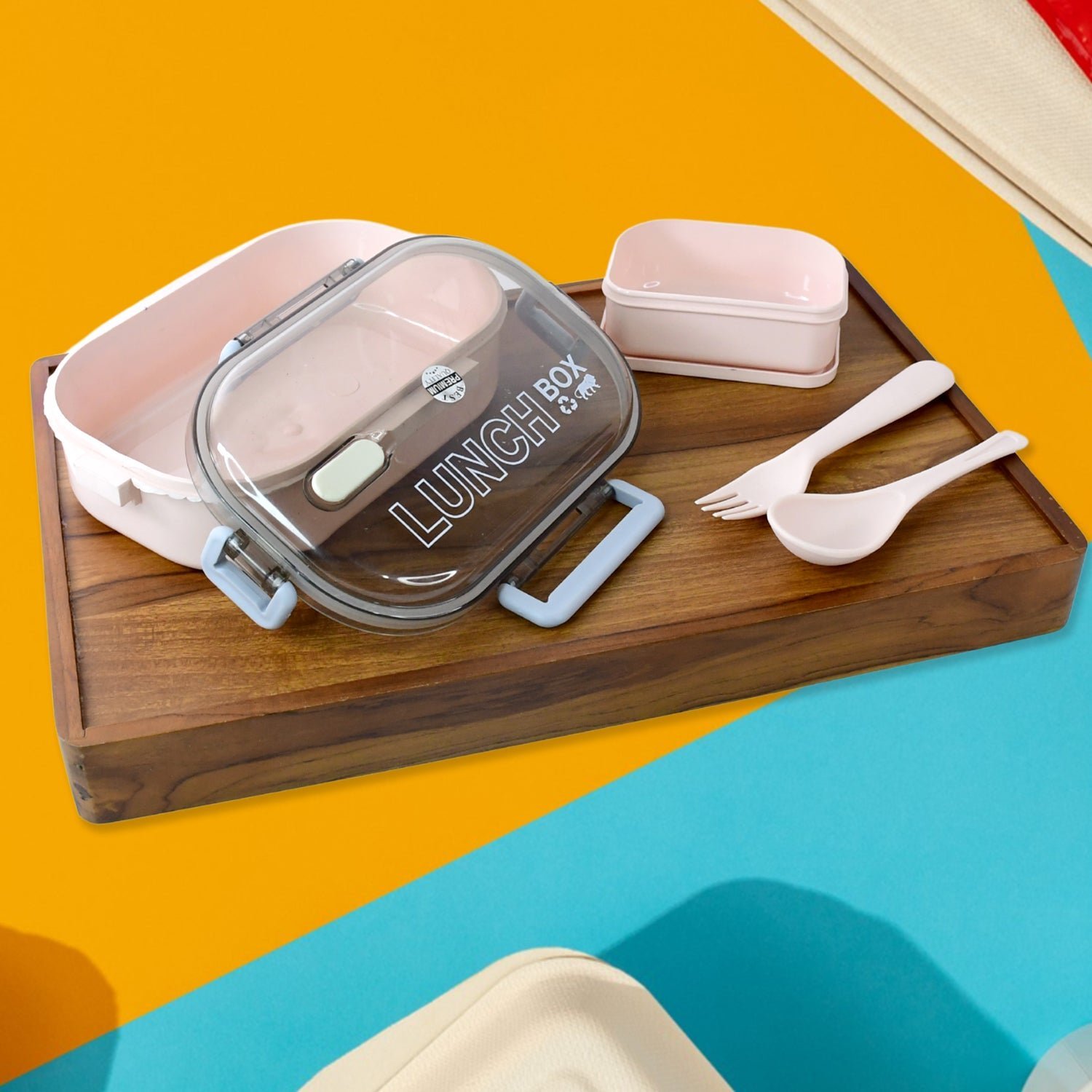 Leak-Proof Lunch Box – 3 Compartments with Spoon