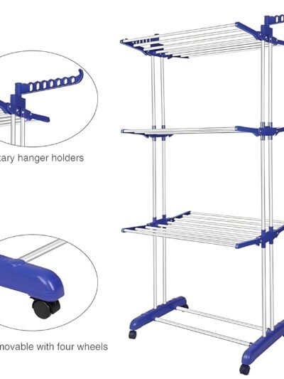 Stainless Steel Clothes Drying Rack – Foldable & Mobile