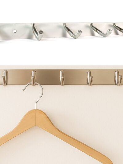 Stainless Steel Coat Hook Rack – 5-Hook Durable Wall Organizer