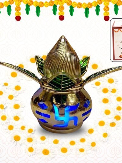 LED Kalash – Gold Plated, Multicolor Light for Pooja | Styleva