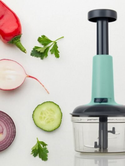 Manual Food Chopper – 3-Blade Hand Push Vegetable Cutter | Quickslice