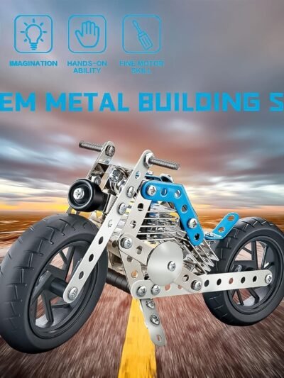 Metal Bike Construction Kit – 140 Part STEM Toy | Little Blocks