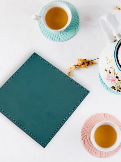 Leather Tea Coasters – Square Set for Dining & Coffee Table | Siplix