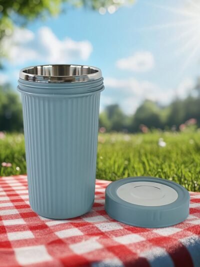 Travel Glass 500ml – Double Wall Steel with Airtight Lid