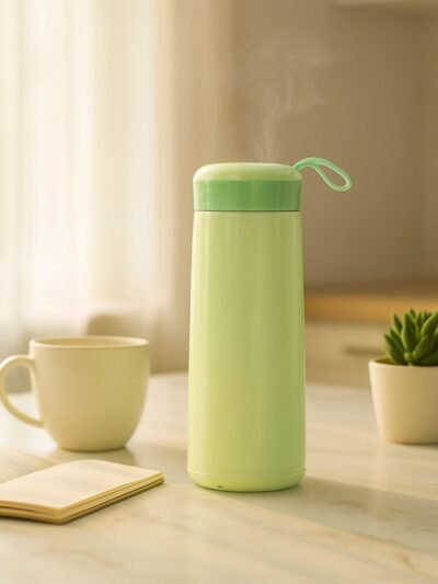 Leak-Proof Plastic Flask – Lightweight 400ML Green Bottle